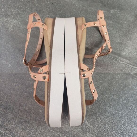 Journee Collection Platform Sandals sz 11 Pink Leather Wedge Cushioned Shoes - Picture 6 of 12